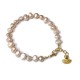 Βραχιόλι με σομόν μαργαριτάρια και επίχρυσο charm