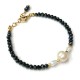 Βραχιόλι με μαύρα κρύσταλλα και μαργαριτάρι