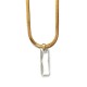 Κολιέ με πλακέ επίχρυση ατσάλινη αλυσίδα και διάφανο κρύσταλλο Swarovski 