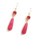 Gems collection - Σκουλαρίκια με φούξια νεφρίτη - δάκρυ και στοιχεία με φούξια σμάλτο