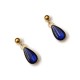 Σκουλαρίκια κρεμαστά επίχρυσα δάκρυα με μπλε σμάλτο