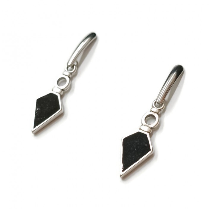 Σκουλαρίκια επάργυρα βέλη με ατσάλινα παραλληλόγραμμα καρφάκια