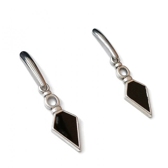 Σκουλαρίκια επάργυρα βέλη με ατσάλινα παραλληλόγραμμα καρφάκια