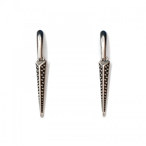 Σκουλαρίκια με επαργυρα βέλη και ατσάλινα παραλληλόγραμμα καρφάκια