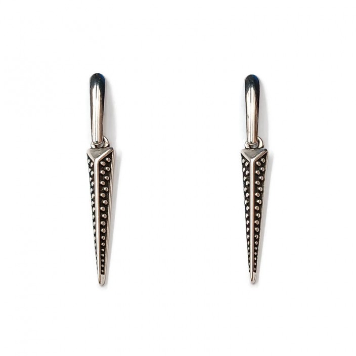 Σκουλαρίκια με επαργυρα βέλη και ατσάλινα παραλληλόγραμμα καρφάκια